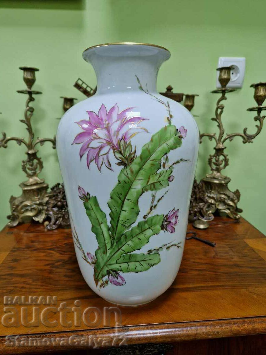 Уникална голяма антикварна немска порцеланова ваза Rosenthal