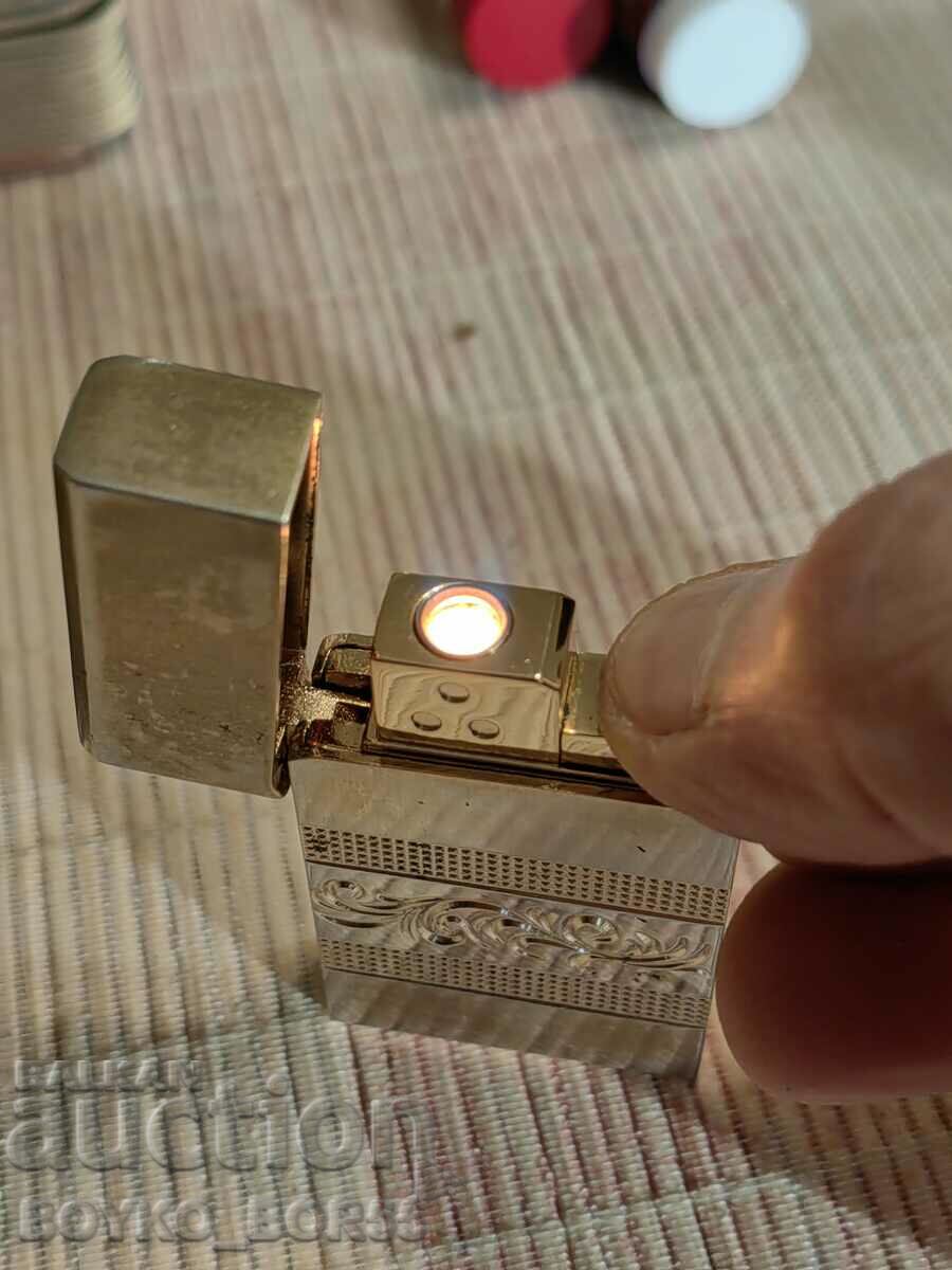 Super Nice Old Metal Gas Lighter Works - 5