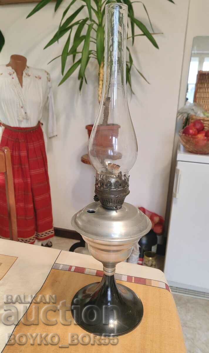 Large Old Gas Lamp Half Meter with Bottle