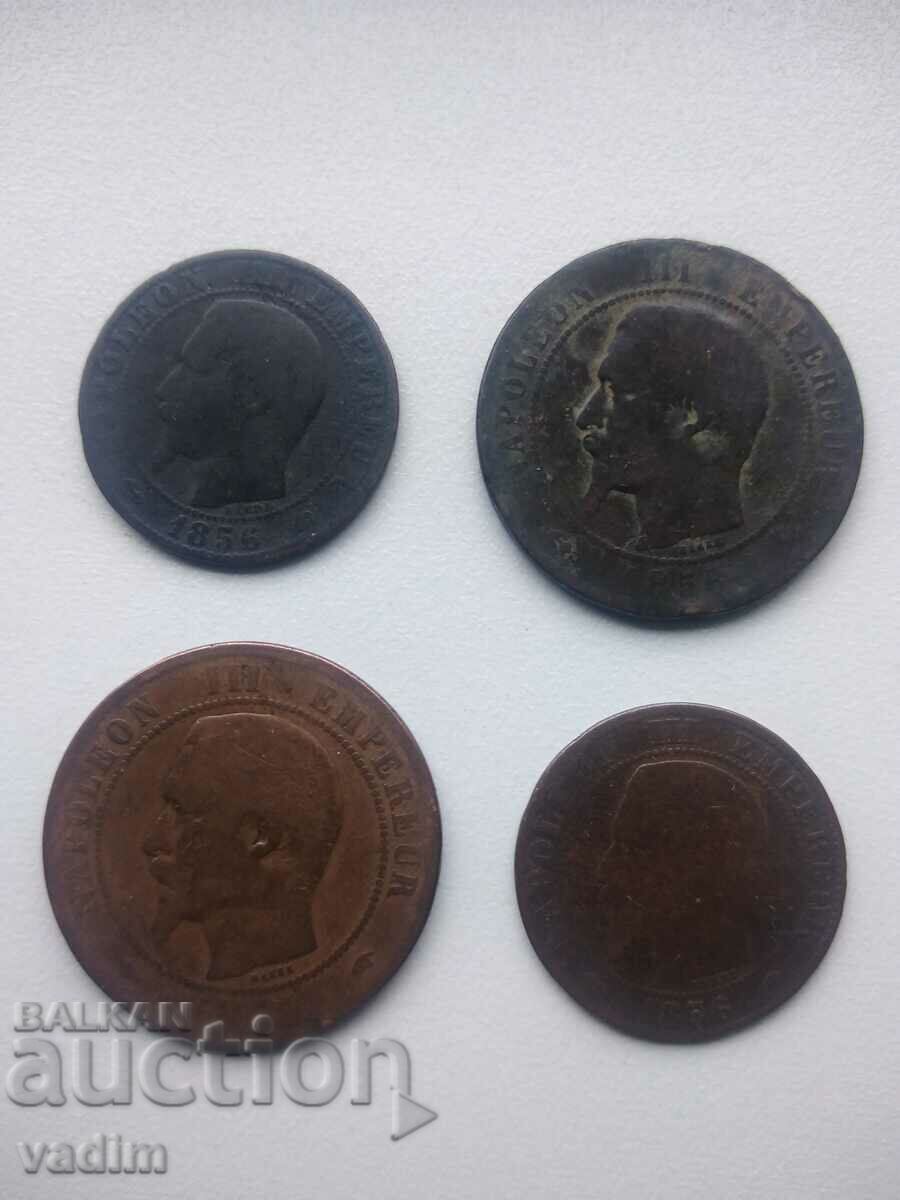 LOT 5 si 10 centimes 1856 Franta Napoleon