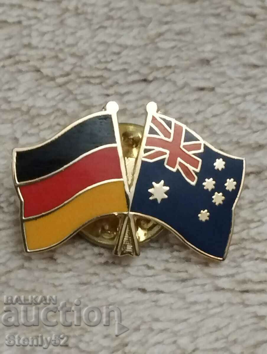 Значка Знамена Германия -Австралия.