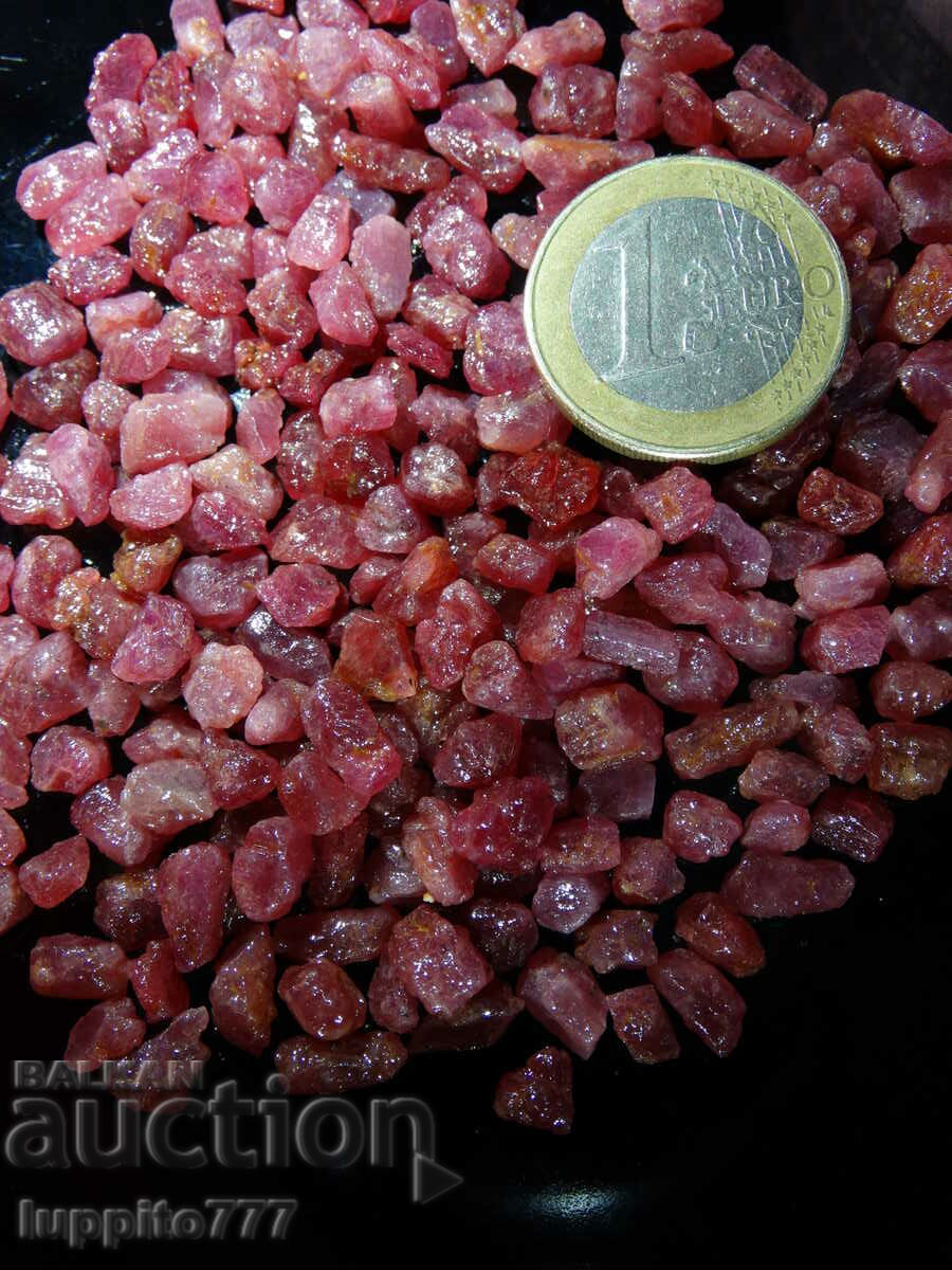 естествен рубин corundum фасет качество 318 карата 90бр +лот