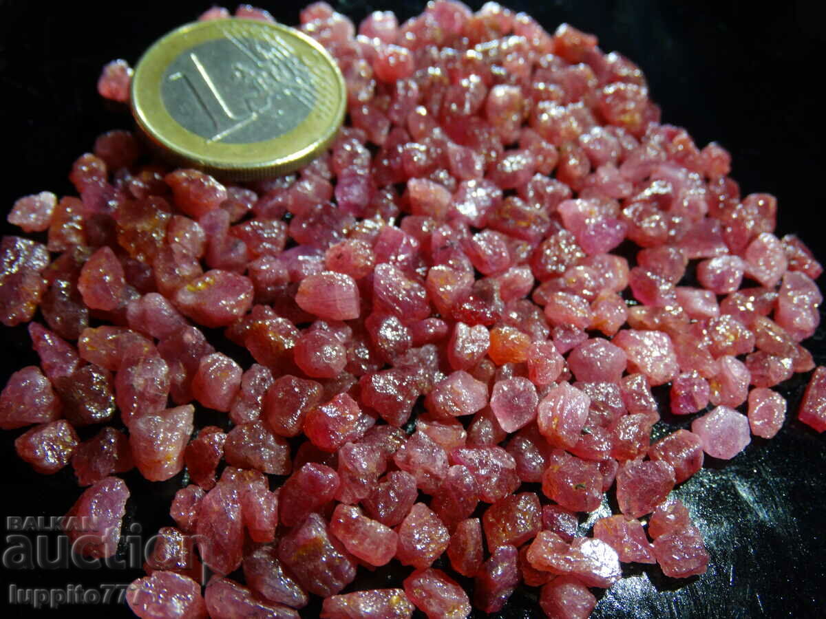 естествен рубин corundum фасет качество 225 карата 80бр +лот