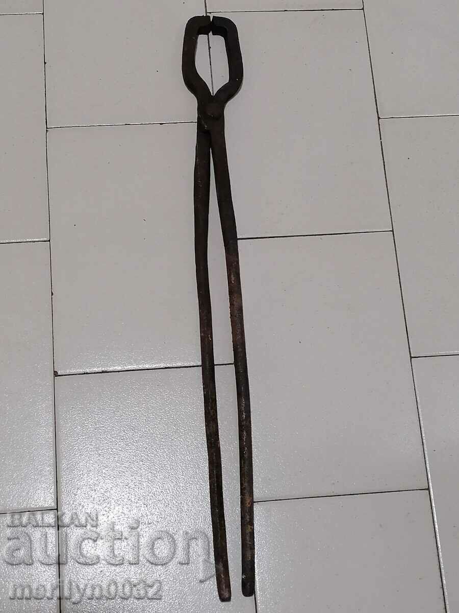 Old blacksmith's tongs, wrought iron, tile tool - 7 Old blacksmith's tongs, wrought iron, tile tool - 7