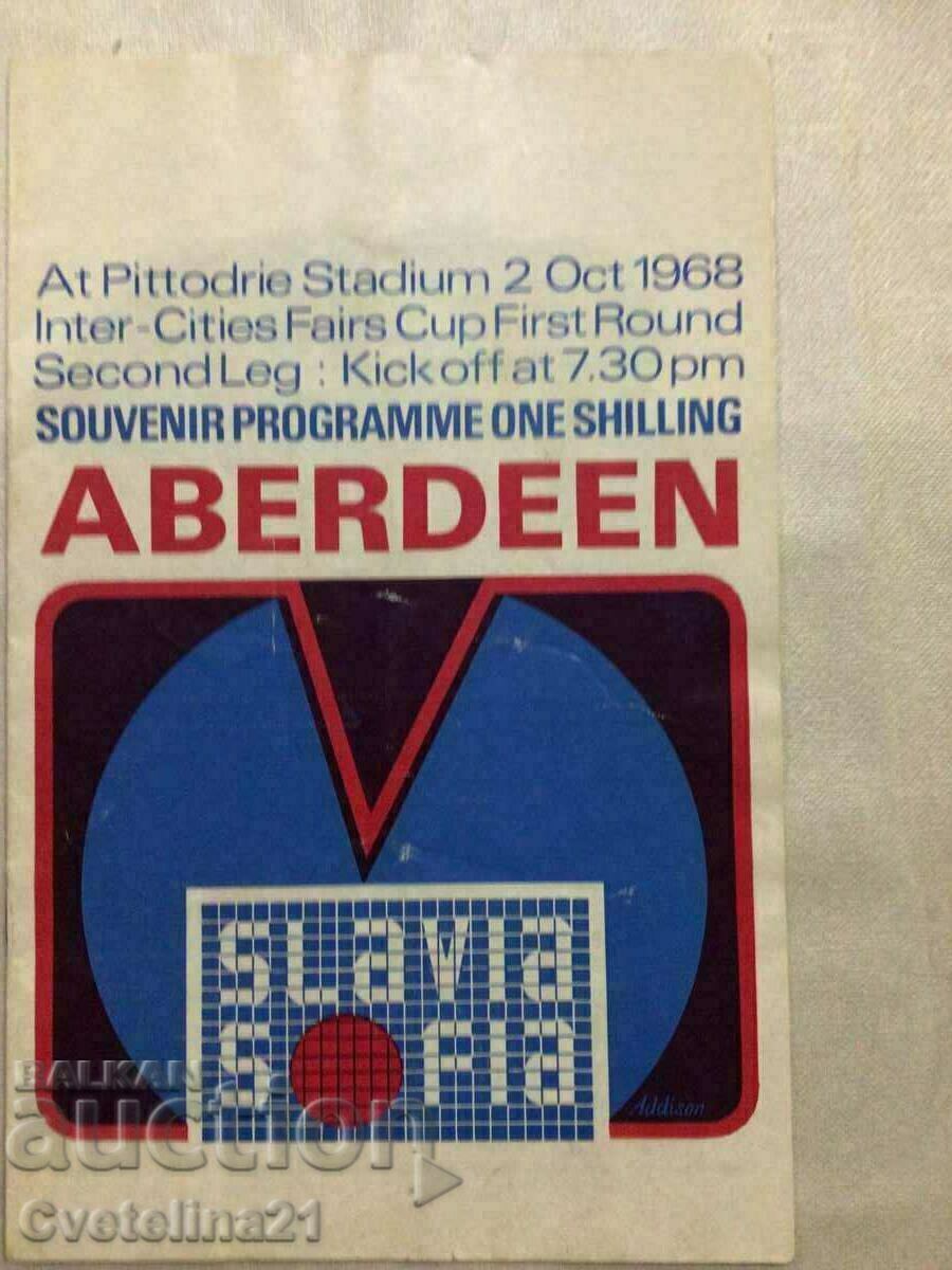 Football Aberdeen Slavia Sofia 1968