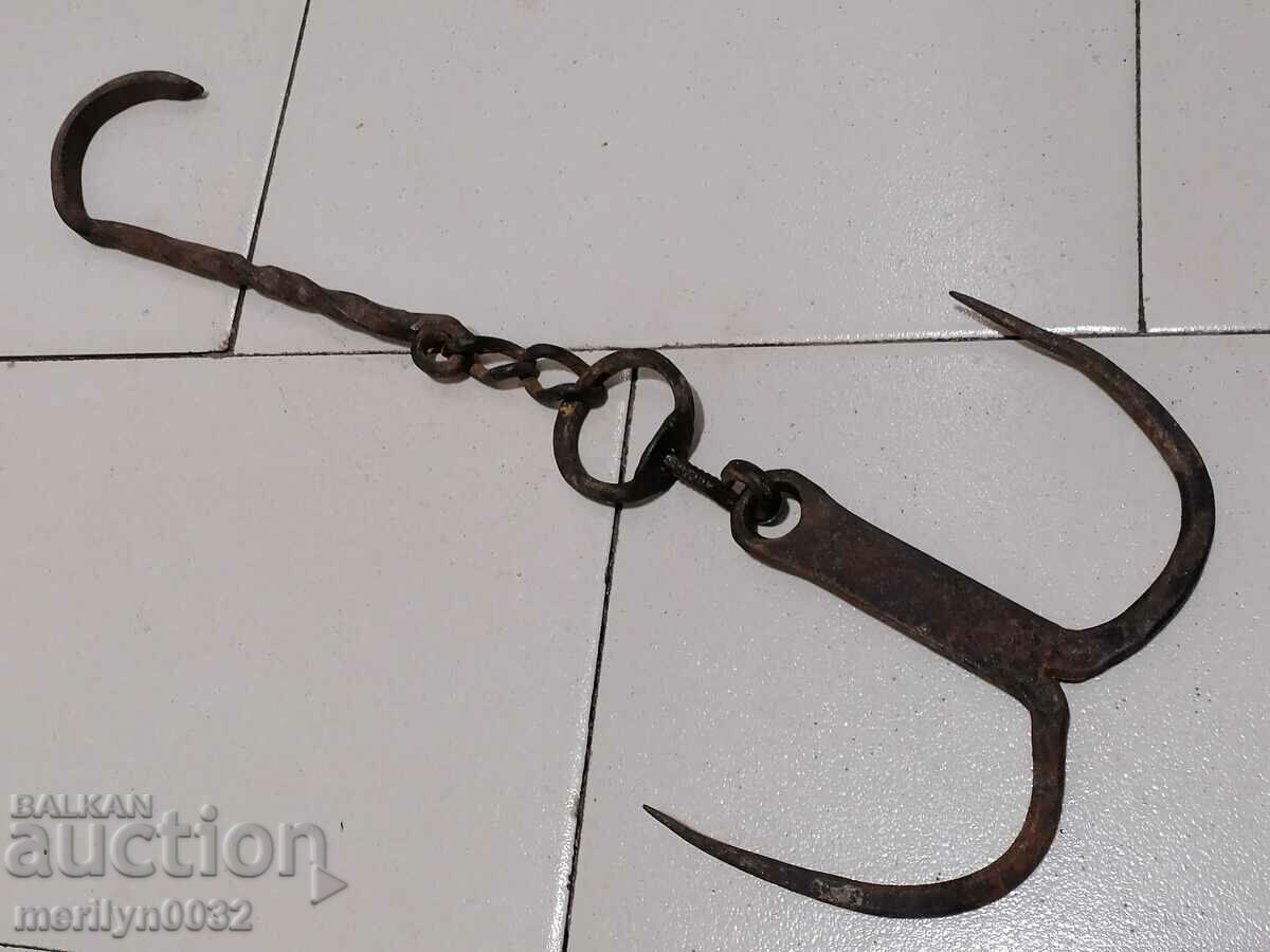 Antique wrought hook for scraping, hook