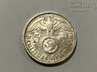 Германия - Трети Райх 5 райхс марки 1936 E Орел със свастика
