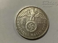 Germania - Al treilea Reich 5 Reichsmarks 1938 Un vultur cu zvastica