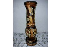 OLD VASE. WOOD CARVING