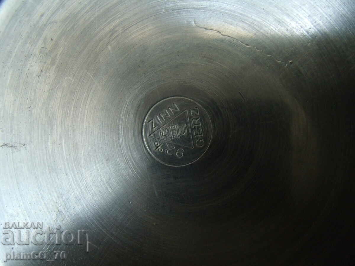 No.*7342 old porcelain mug GERZ ZINN - with metal lid - 6 No.*7342 old porcelain mug GERZ ZINN - with metal lid - 6