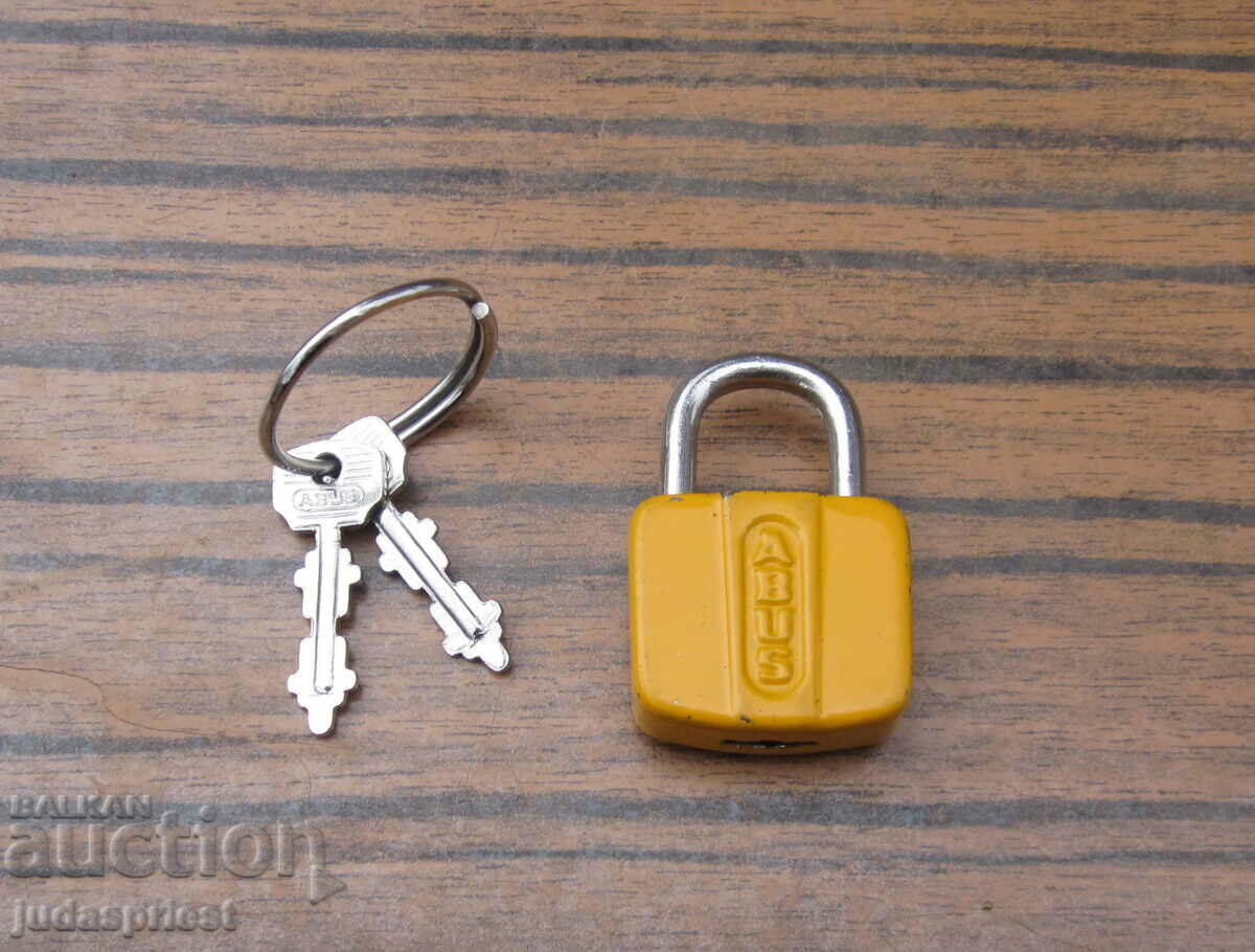 Mini lacăt german vechi ABUS Lacăt german cu chei