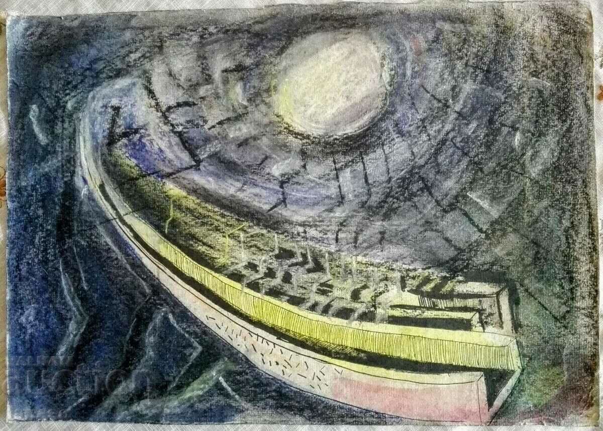 Old watercolor, abstraction