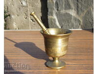 old small bronze mortar and pestle complete with pestle