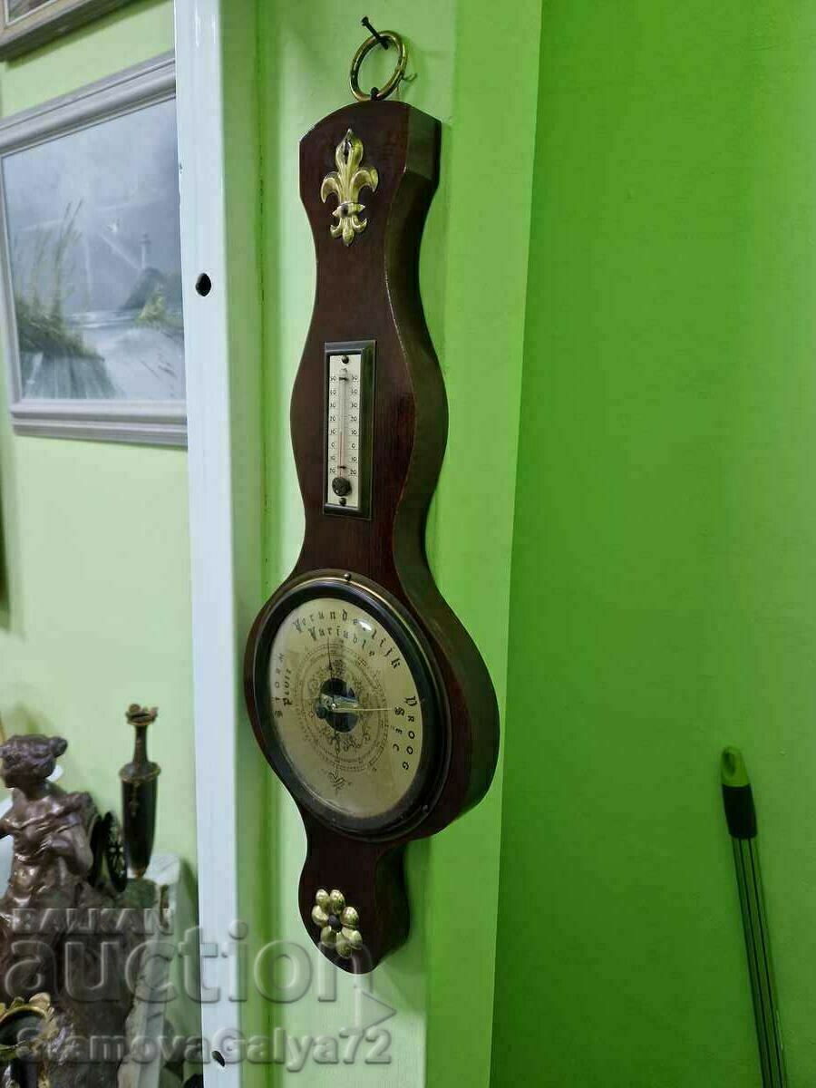 A wonderful antique Belgian barometer with thermometer - 6 A wonderful antique Belgian barometer with thermometer - 6