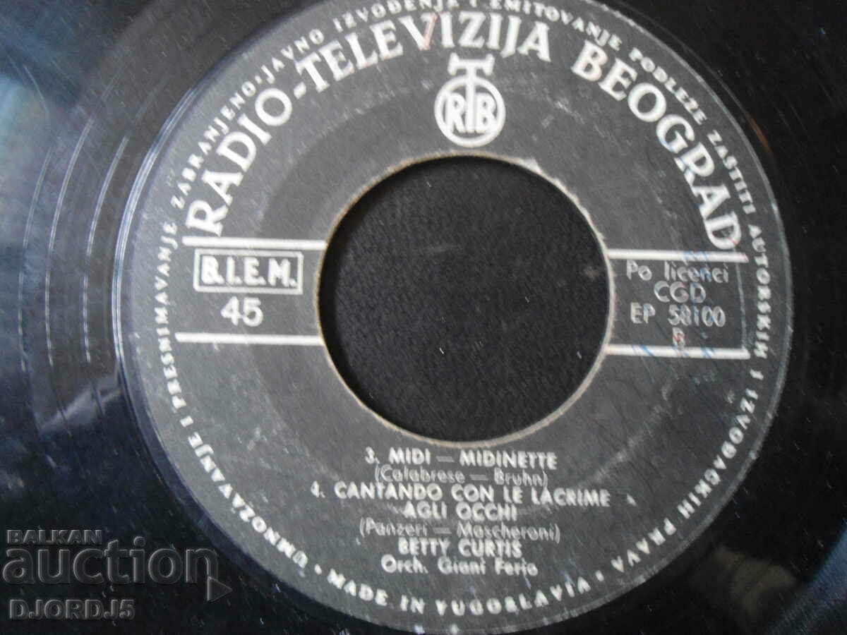 Auction RADIO-TELEWIZIJA BEOGRAD, gramophone record, small Auction RADIO-TELEWIZIJA BEOGRAD, gramophone record, small