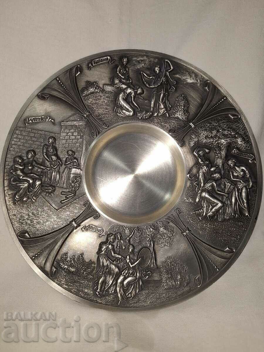 Old pewter plate wall decoration--the four seasons with price 30.00 BGN | € 15.34 Old pewter plate wall decoration--the four seasons with price 30.00 BGN | € 15.34