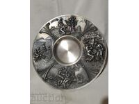 Old pewter plate wall decoration--the four seasons