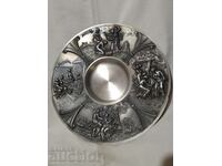 Old pewter plate wall decoration--the four seasons