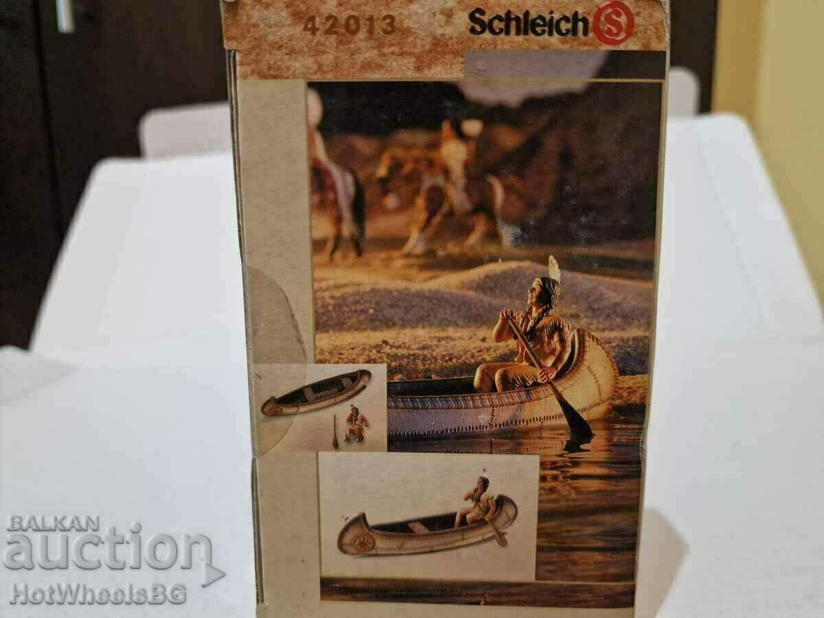 Livrarea Model / Jucărie din indianul „Schleich” cu o canoe