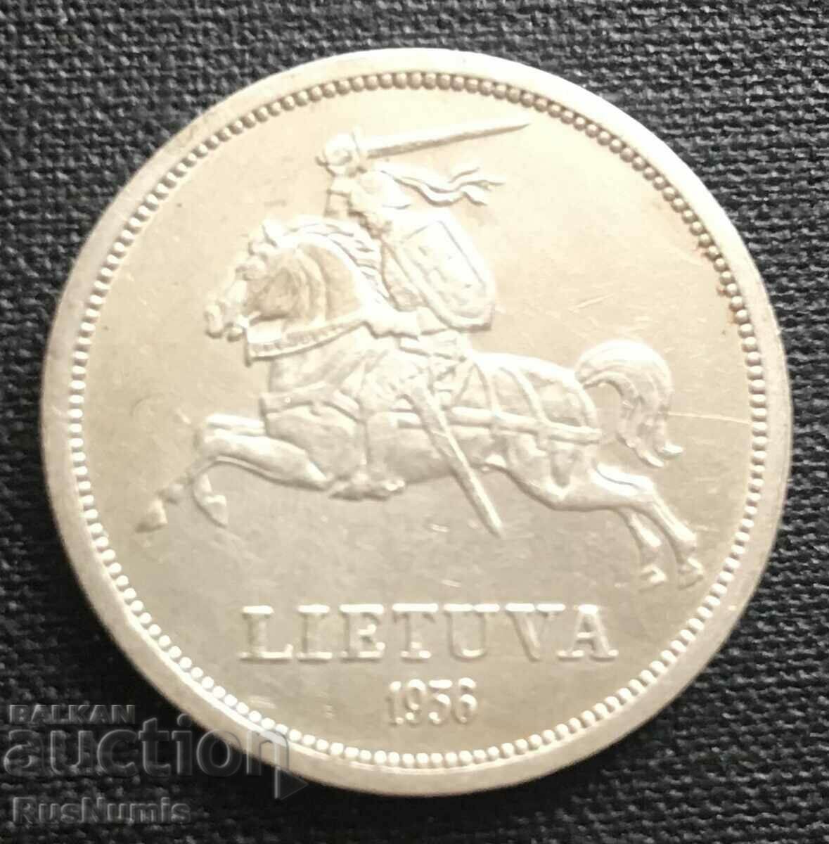 Lituania. 5 litas 1936. Argint.