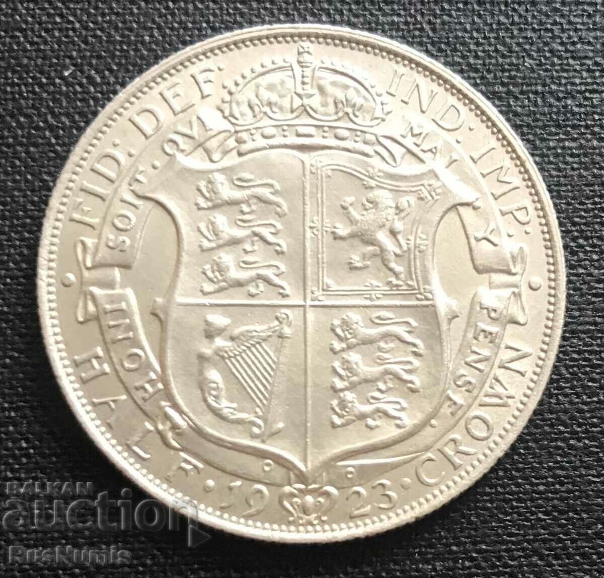 Marea Britanie. 1/2 coroană Argint 1923.