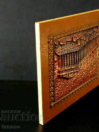 Parthenon of the Acropolis, old copper plate, panel - 5 Parthenon of the Acropolis, old copper plate, panel - 5