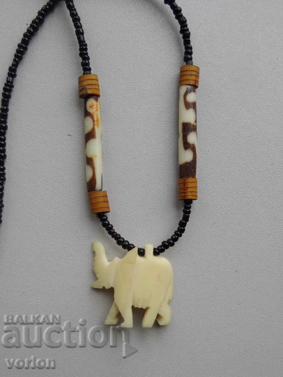 Elephant bone necklace.