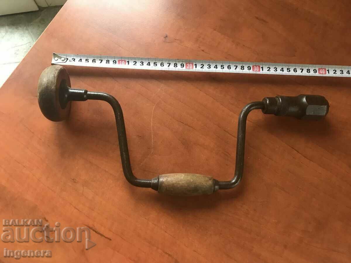 HAND DRILL ANTIQUE WORKING TOOL DRILL MATCAP