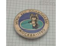 MISHA BEAR MOSCOW OLYMPICS 1980 Talisman USSR BADGE /