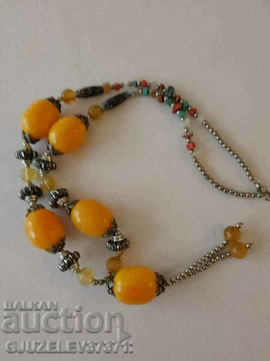 Vintage necklace - made of colored beads