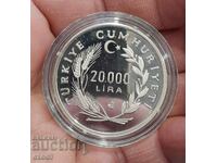 Moneda de argint 20000 lire / Turcia