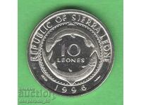 (¯`'•.¸   10 леоне 1996  СИЕРА ЛЕОНЕ  UNC  ¸.•'´¯)