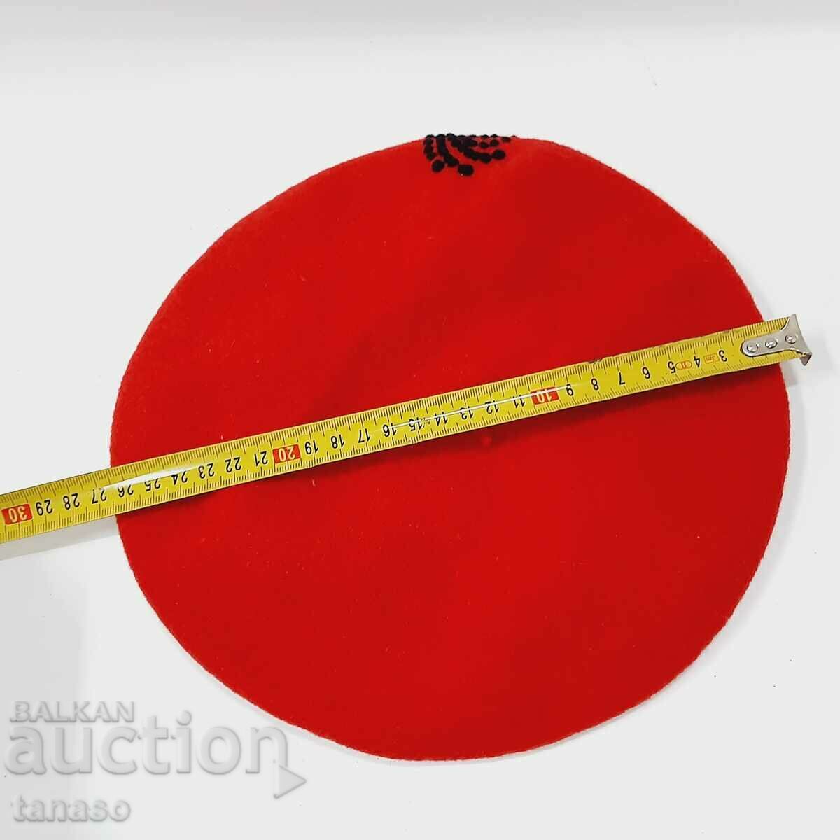 Wool red women's beret, hat, cap(17.3) - 6