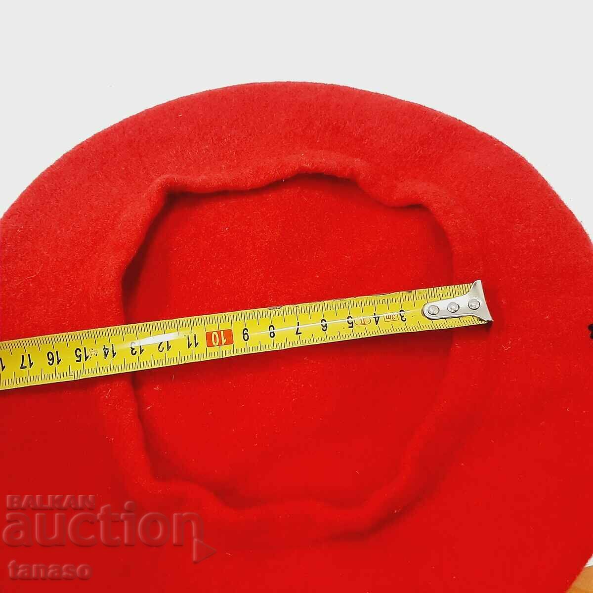 Wool red women's beret, hat, cap(17.3) - 7