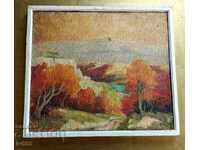 DIMITAR GALCHEV OLD BULGARIAN OIL PAINTING - AUTUMN