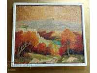 DIMITAR GALCHEV OLD BULGARIAN OIL PAINTING - AUTUMN