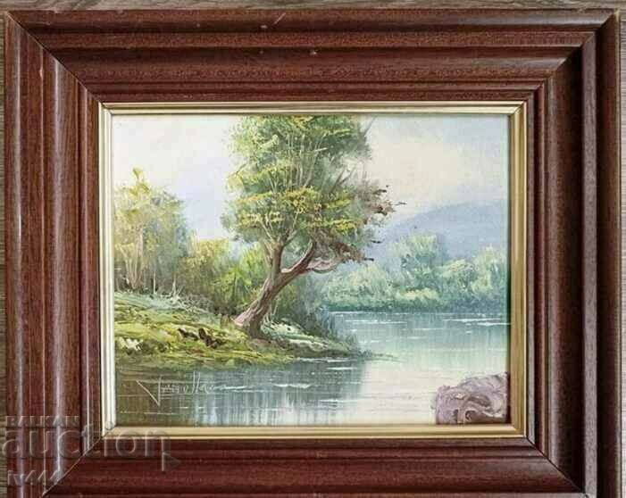 OLD OIL PAINTING FROM WESTERN EUROPE - PICTURESQUE LANDSCAPE OLD OIL PAINTING FROM WESTERN EUROPE - PICTURESQUE LANDSCAPE