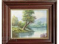 OLD OIL PAINTING FROM WESTERN EUROPE - PICTURESQUE LANDSCAPE