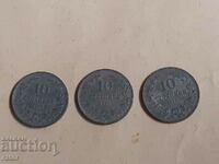 Νομίσματα 10 λεπτών 1917 - 3 τεμάχια