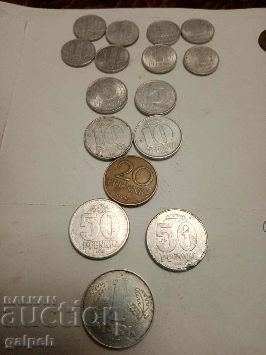 LOT OF COINS - GDR, GERMANY - 35 pcs. - BGN 3.5 with price 3.50 BGN | € 1.79