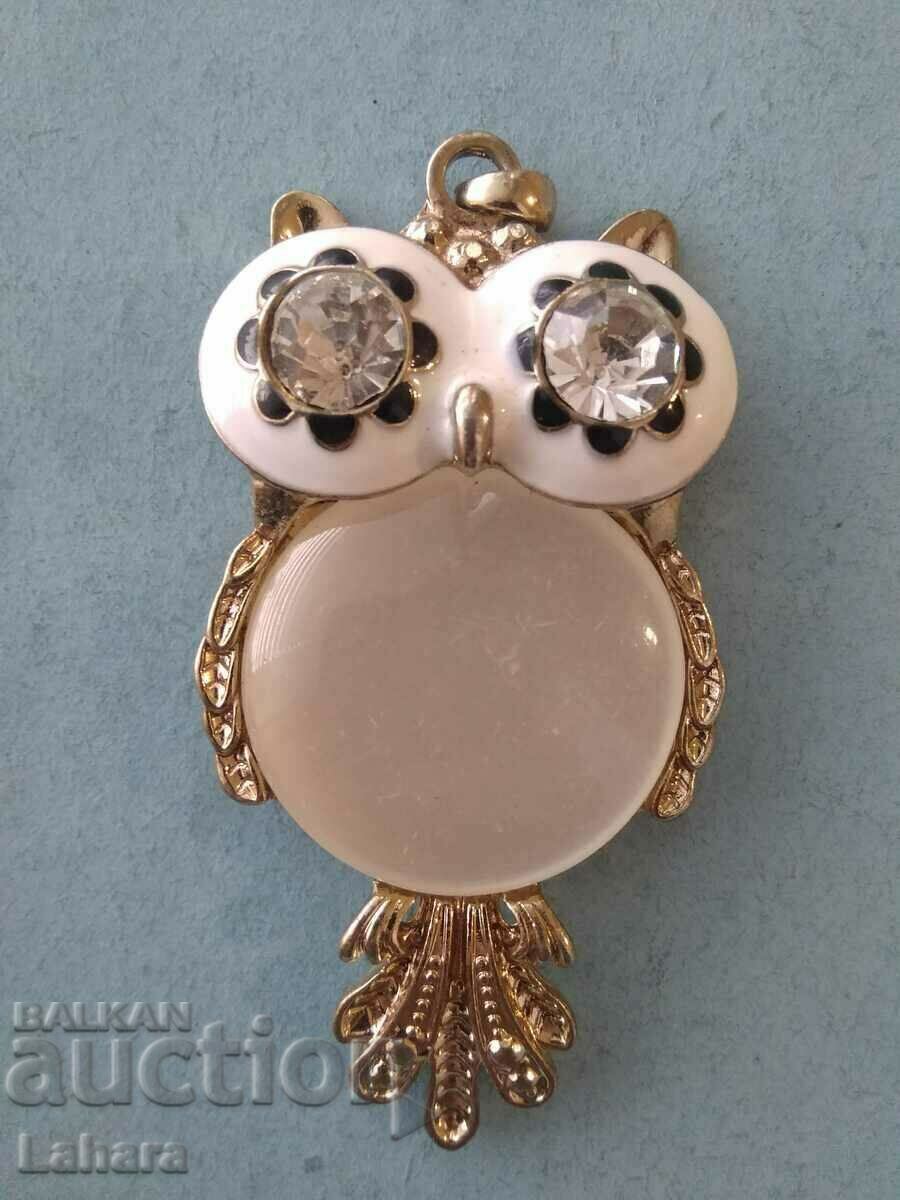 Auction  Big owl necklace pendant, owl