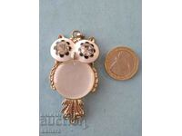 Big owl necklace pendant, owl