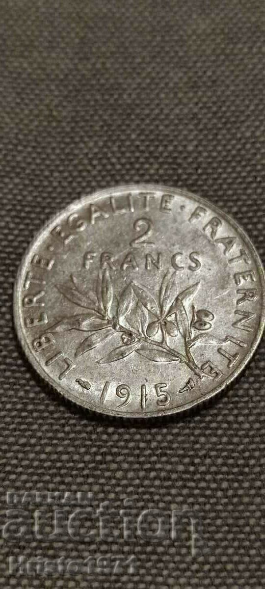 2 francs 1915 with price 32.00 BGN | € 16.36 2 francs 1915 with price 32.00 BGN | € 16.36