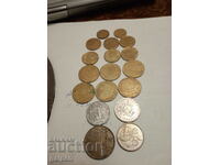 LOT OF COINS - FRANCE, SPAIN - 18 pcs. - BGN 1.8