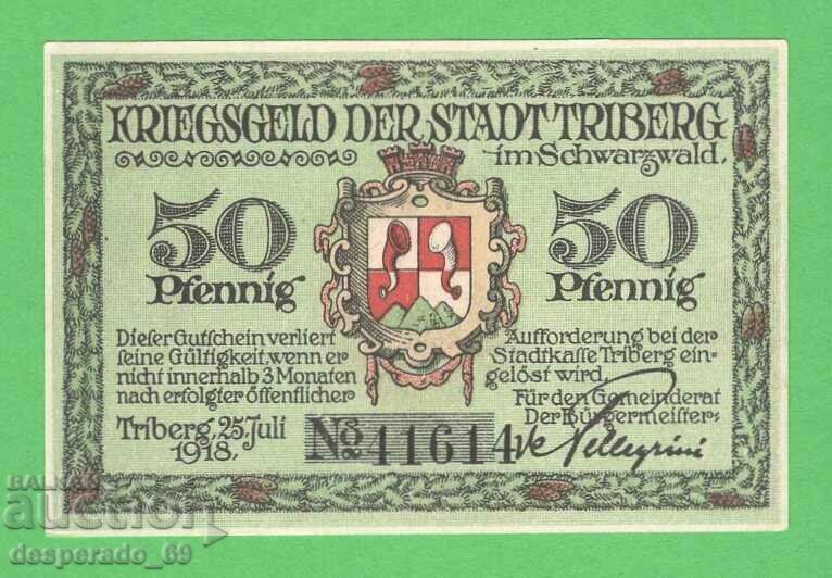 (¯`'•.¸NOTGELD (city Triberg) 1918 UNC -50 pfennig¸.•'´¯) with price 2.70 BGN | € 1.38