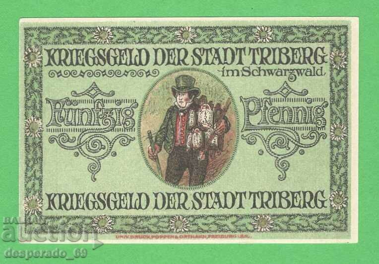 (¯`'•.¸NOTGELD (гр. Triberg) 1918 UNC -50 пфенига¸.•'´¯)