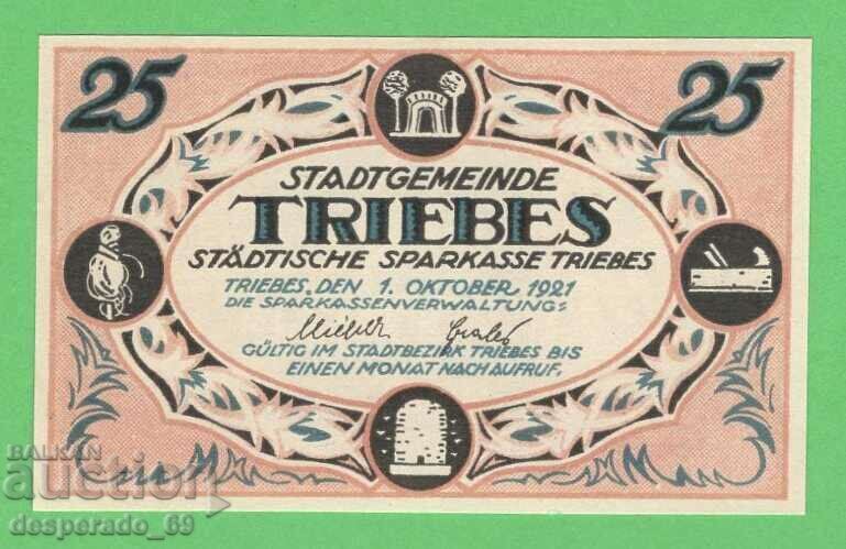 (¯`'•.¸NOTGELD (gr. Triebes) 1921 UNC -25 pfennig¸.•'´¯) with price 2.70 BGN | € 1.38 (¯`'•.¸NOTGELD (gr. Triebes) 1921 UNC -25 pfennig¸.•'´¯) with price 2.70 BGN | € 1.38