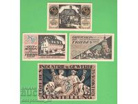 (¯`'•.¸NOTGELD (city Triebes) 1921 UNC -4 pcs. banknotes¸.•'´¯)