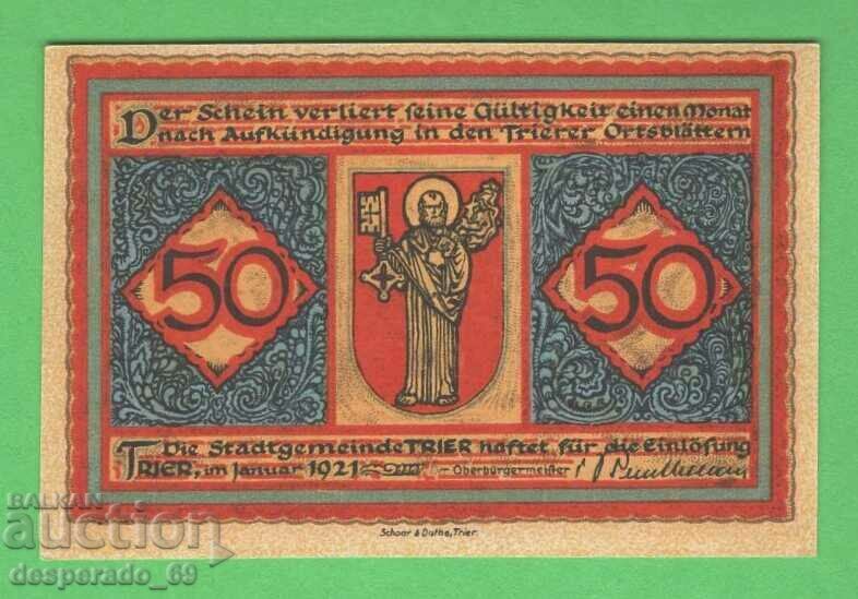 (¯`'•.¸NOTGELD (city Trier) 1921 UNC -50 pfennig¸.•'´¯) with price 2.80 BGN | € 1.43 (¯`'•.¸NOTGELD (city Trier) 1921 UNC -50 pfennig¸.•'´¯) with price 2.80 BGN | € 1.43