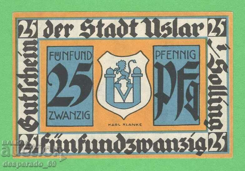 (¯`'•.¸NOTGELD (city Uslar) 1921 UNC -25 pfennig¸.•'´¯) with price 2.60 BGN | € 1.33 (¯`'•.¸NOTGELD (city Uslar) 1921 UNC -25 pfennig¸.•'´¯) with price 2.60 BGN | € 1.33